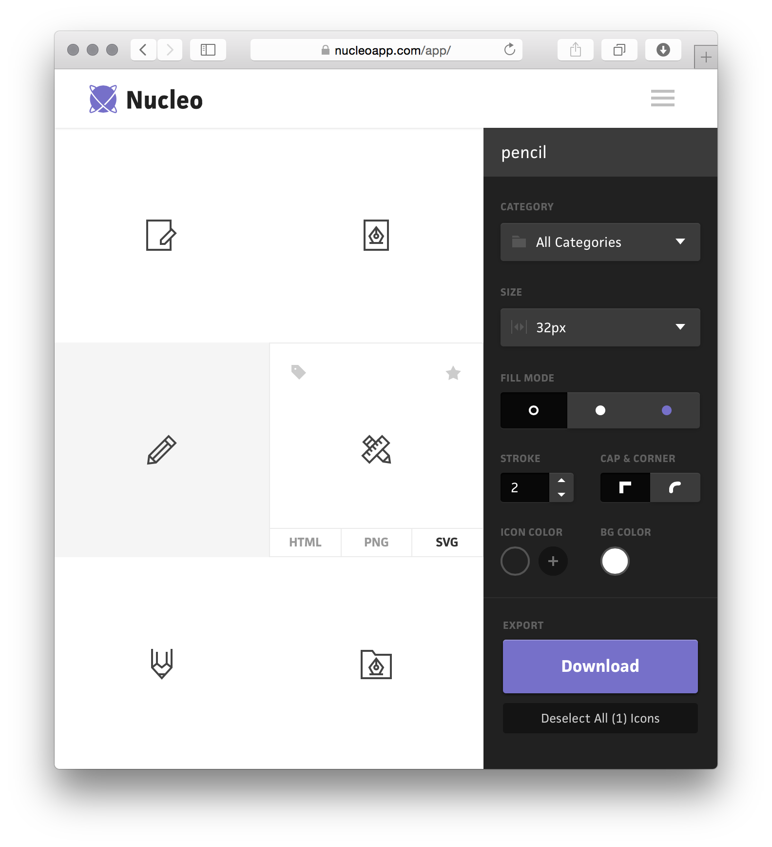 nucleo icon app